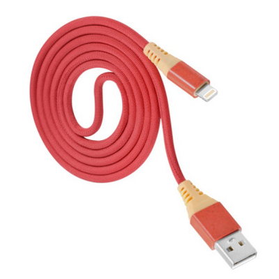 Kabel USB z certyfikatem MFi o wysokim poziomie bezpieczeństwa 5 V 2,4 A w kolorze czerwonym do telefonu
